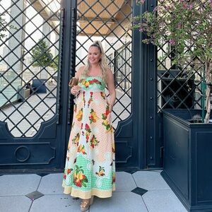 Floral Strapless Maxi Dress